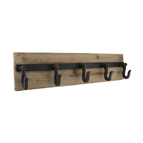 cast iron and wood coat rack