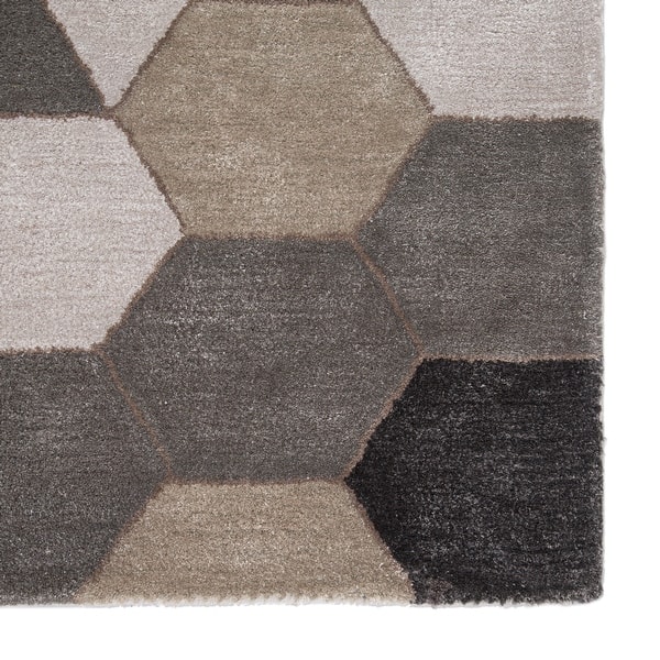 Duras Handmade Geometric Light Grey Orange Area Rug Overstock 20583627