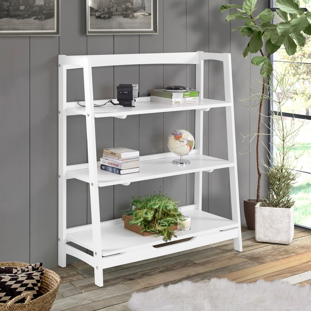 Mid Century Solid Wood Open Shelving Unit