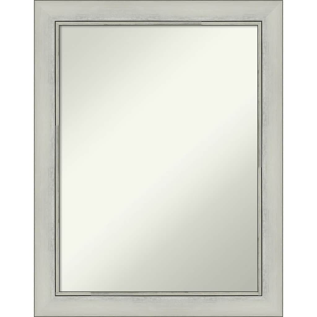 Non-Beveled Bathroom Wall Mirror - Flair Silver Patina Frame