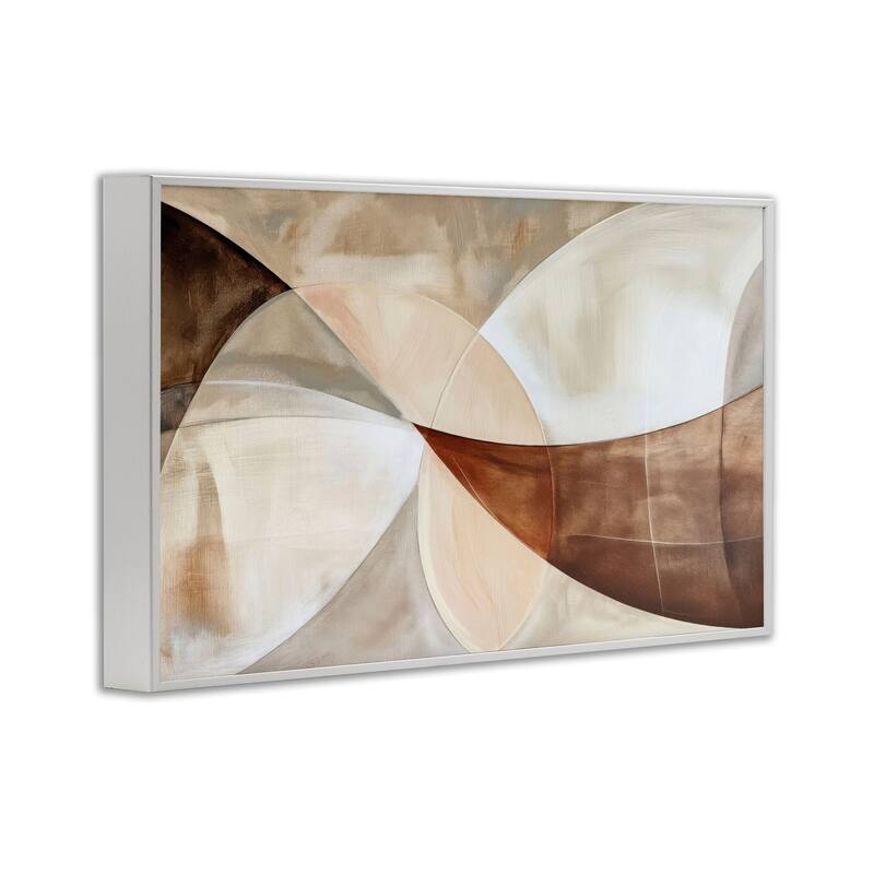 Stupell Curved Neutral Tones Abstraction Framed Giclee Art Design By LSR Creative Studio