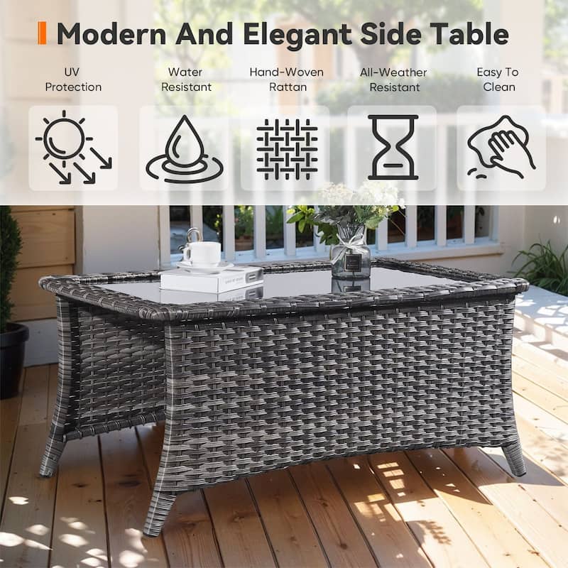 Pocassy Outdoor 4 Inch Sofa Swivel Chairs Table Ottoman