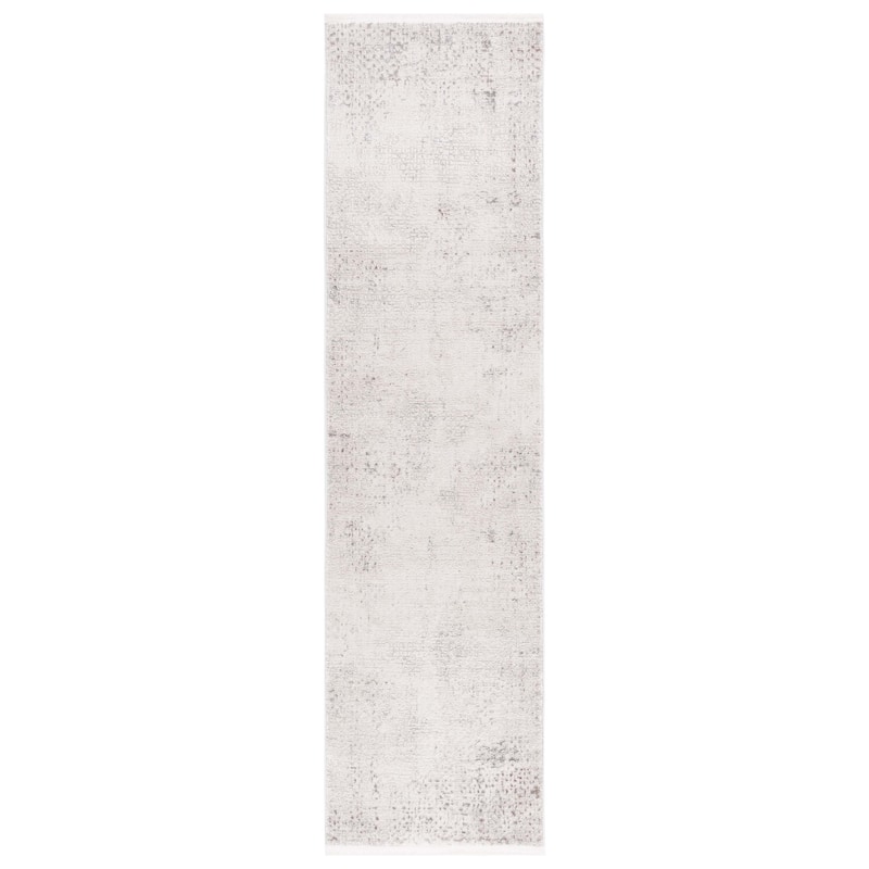 SAFAVIEH Diamond Linde Modern Abstract Fringe Rug - 2'2" x 8' Runner - Beige/Grey