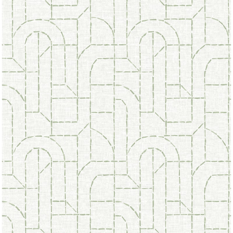 A-Street Prints Integrity Light Green Arched Outlines Wallpaper