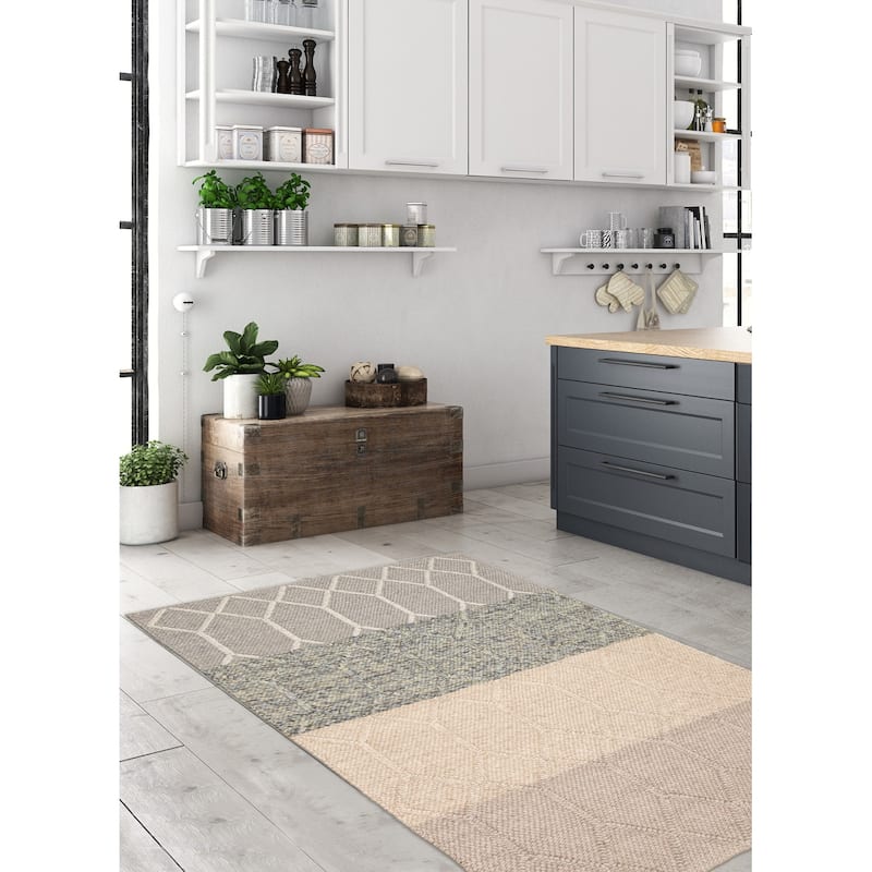 ECARPETGALLERY Braid weave Sienna Multi Color Wool Rug - 5'0 x 7'9