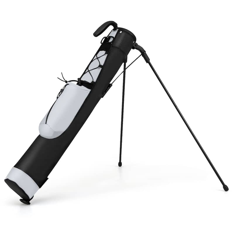 Gymax Lightweight Golf Stand Bag Par 3 & Executive Courses Carry Bag - Grey