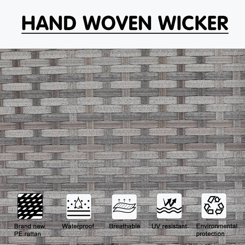 OVIOS Patio Wicker Furniture Wide Arm 12-piece Set with Table