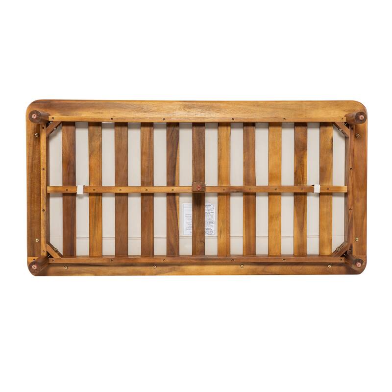 Christopher Knight Home - Canape Modern Outdoor Acacia Wood Loveseat with Water-Resistant Cushions