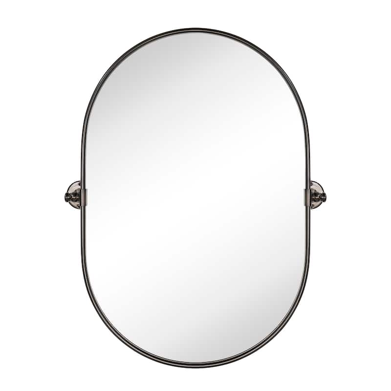 TEHOME Luka Farmhouse Oval Pivot Metal Wall Mirror - 20'' x 30''