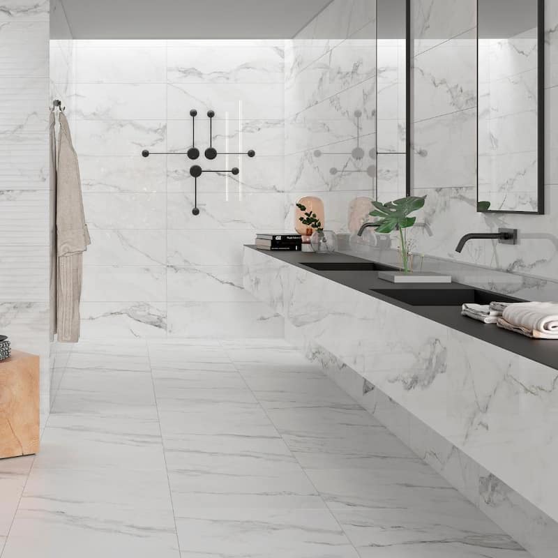 The Tile Life Twilight 12x40 White Ceramic Wall Tile