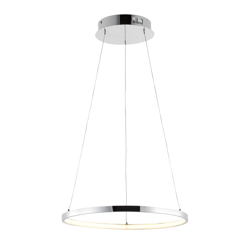 Kinsley Modern Bohemian Iron Integrated LED Pendant by JONATHAN Y - 15.75" - Chrome