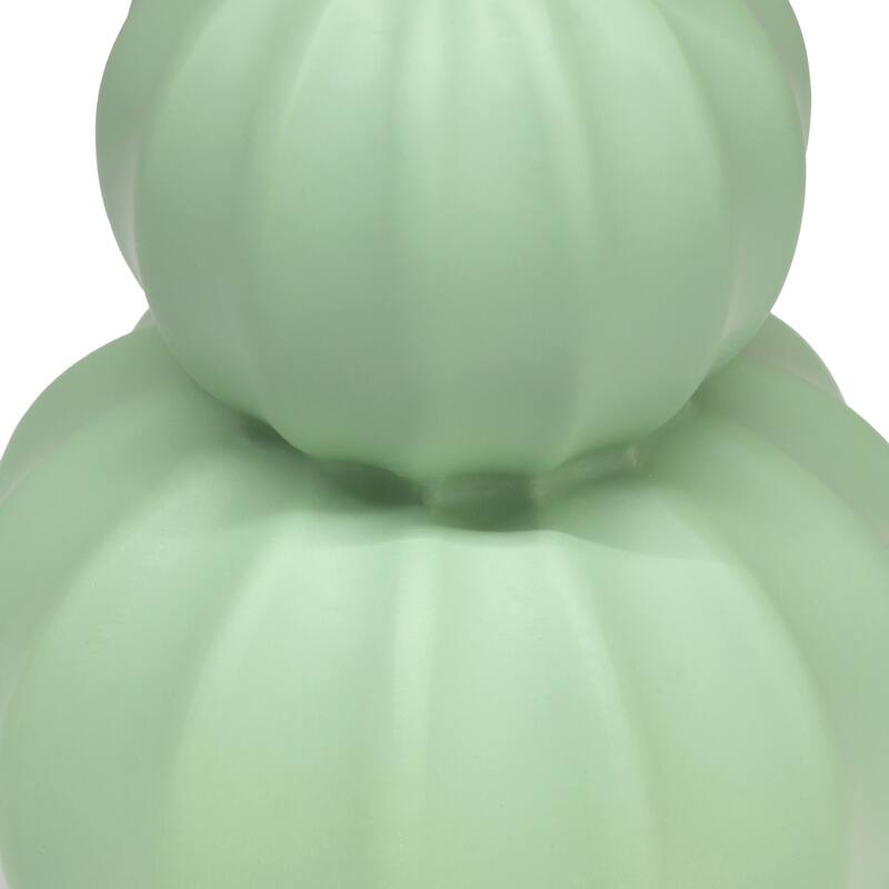 Stacked Double Gourd Ceramic Table Lamp with Tapered Shade - 12.5" - Sage Green