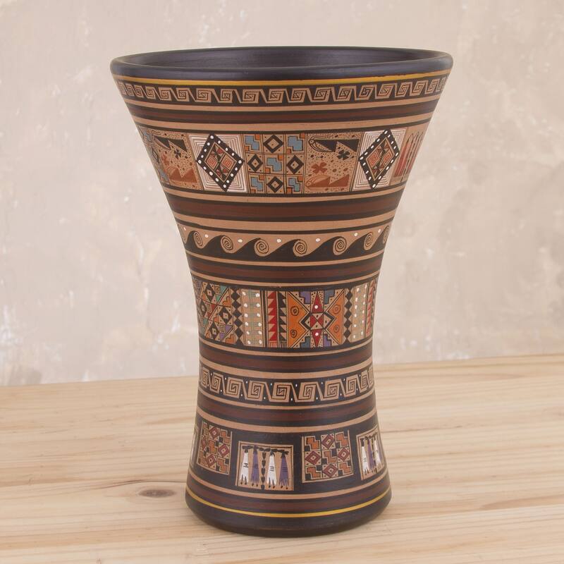 Novica Handmade Sacred Kero Ceramic Decorative Vase