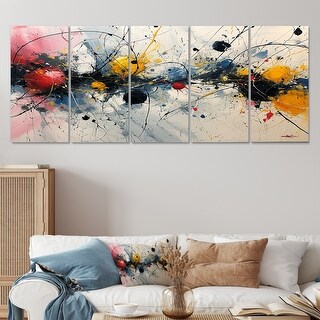 Designart - Abstract Waves Splatter Painting - Abstract Modern Waves ...