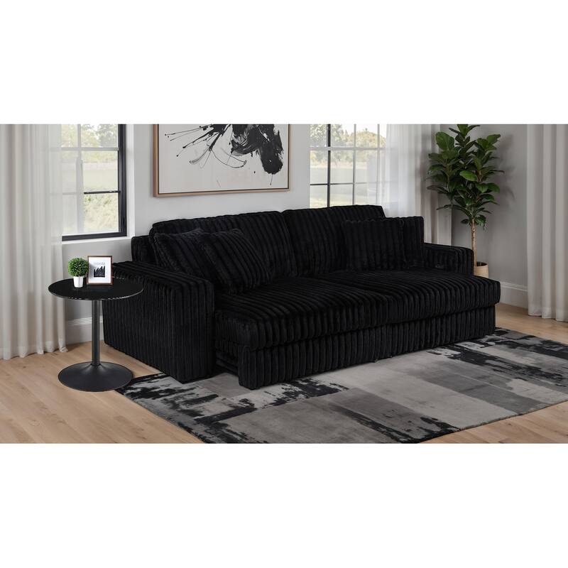 Jacana Corduroy Upholstered Dual Power Chaise Sofa