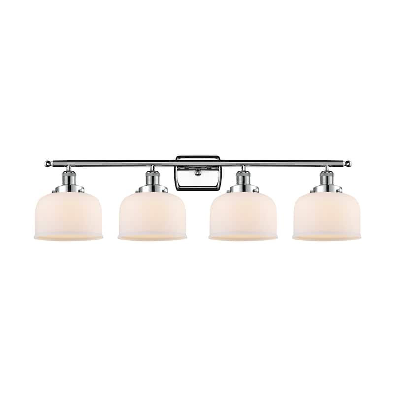 Innovations Lighting 916-4W-11-38 Bell Vanity Bell 4 Light 38" Wide - Polished Chrome / Matte White
