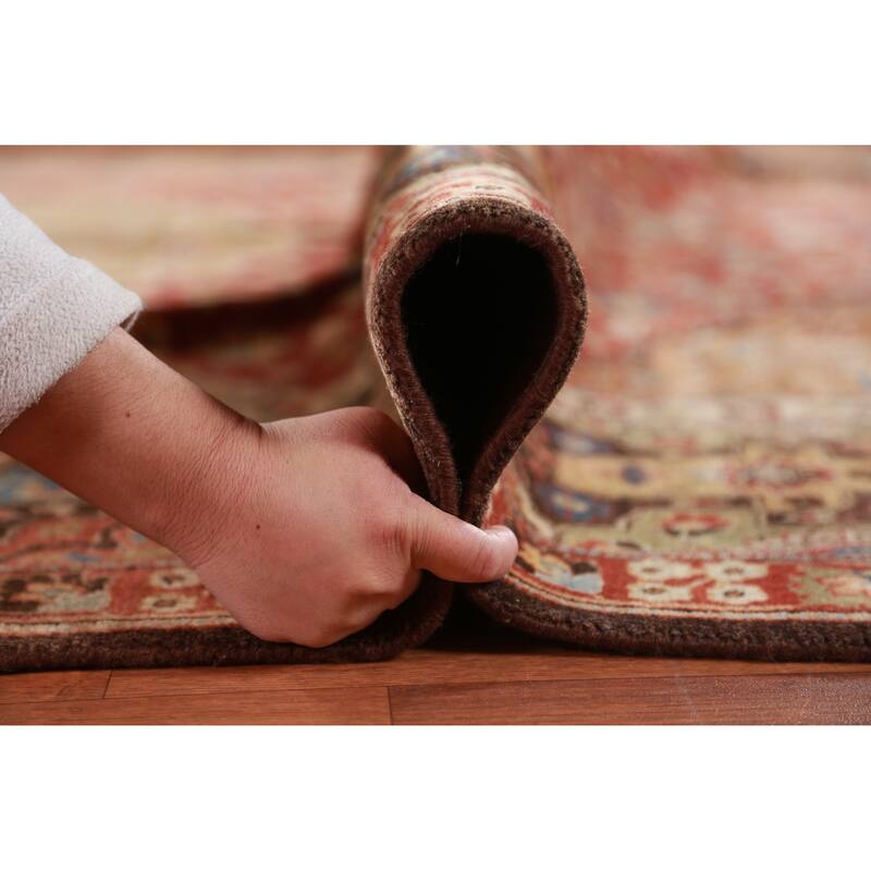 Floral Medallion Kashan Oriental Area Rug Hand-Knotted Wool Carpet - 9'0"x 11'10"