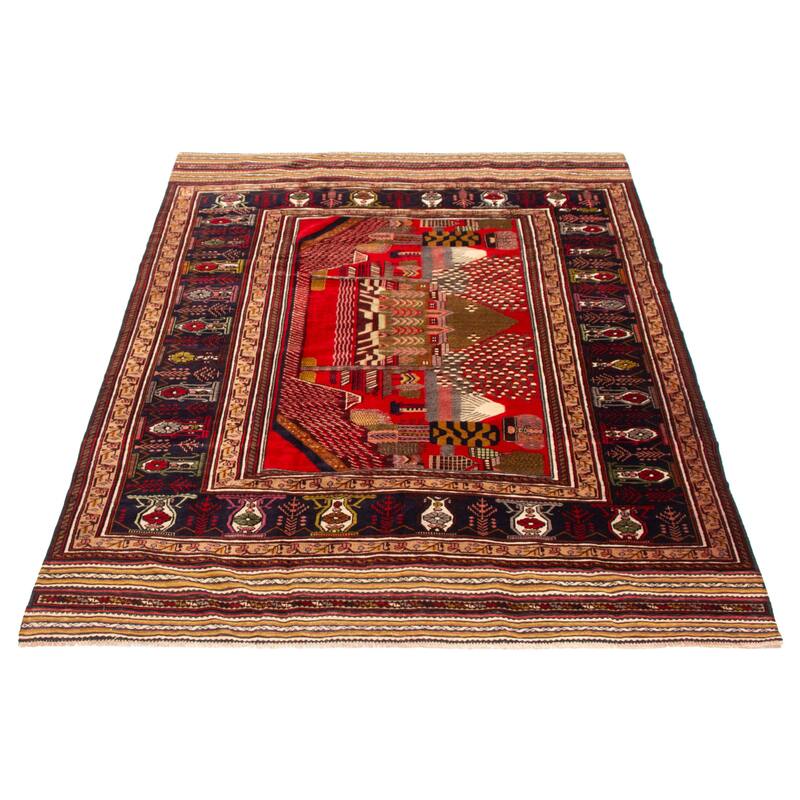 Teimani Red Rug 6'3" x 8'10" - 6'3 x 8'10