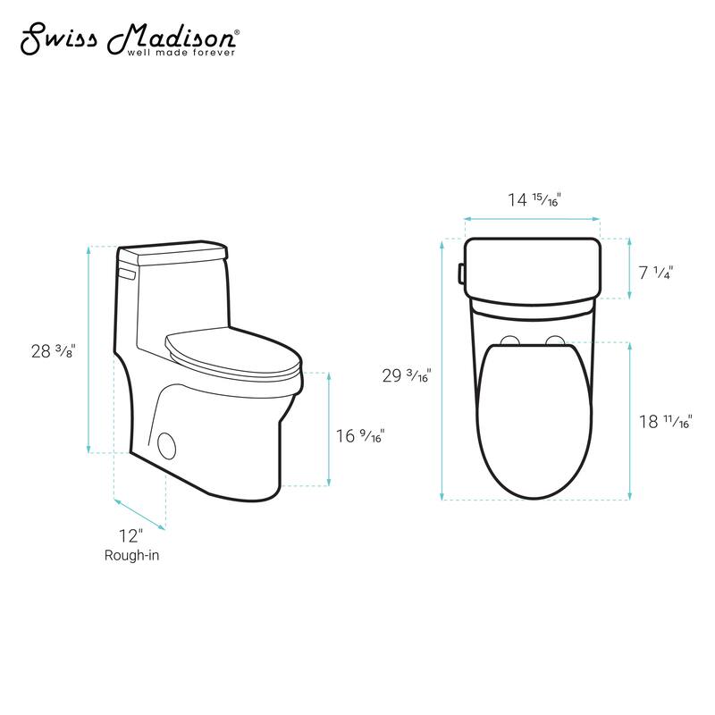 Tours One Piece Elongated Left Side Flush Handle Toilet 1.28 Gpf In Bisque - 29.2" x 14.95" 28.4"