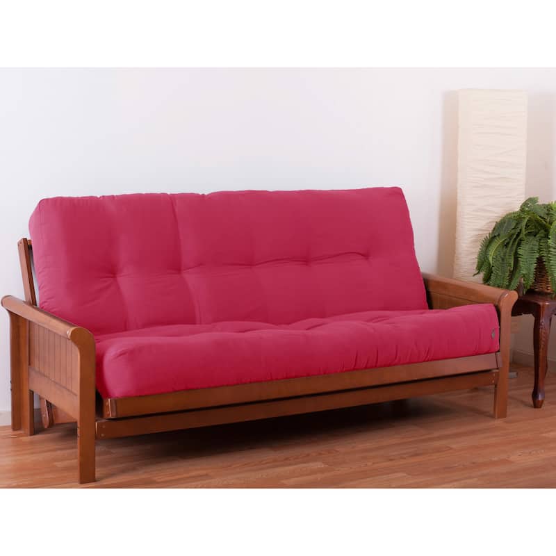 10-inch Thick Twill Futon Mattress (Twin, Full, or Queen) - Bery Berry - Full