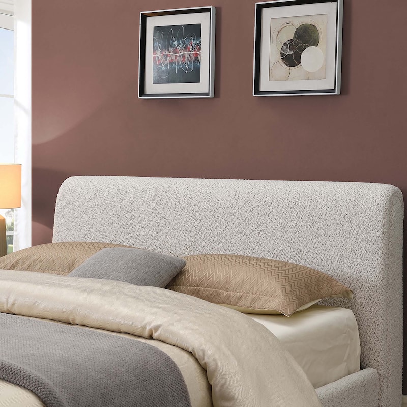 Furniture of America Vanessa Modern Boucle Upholstered Platform Bed