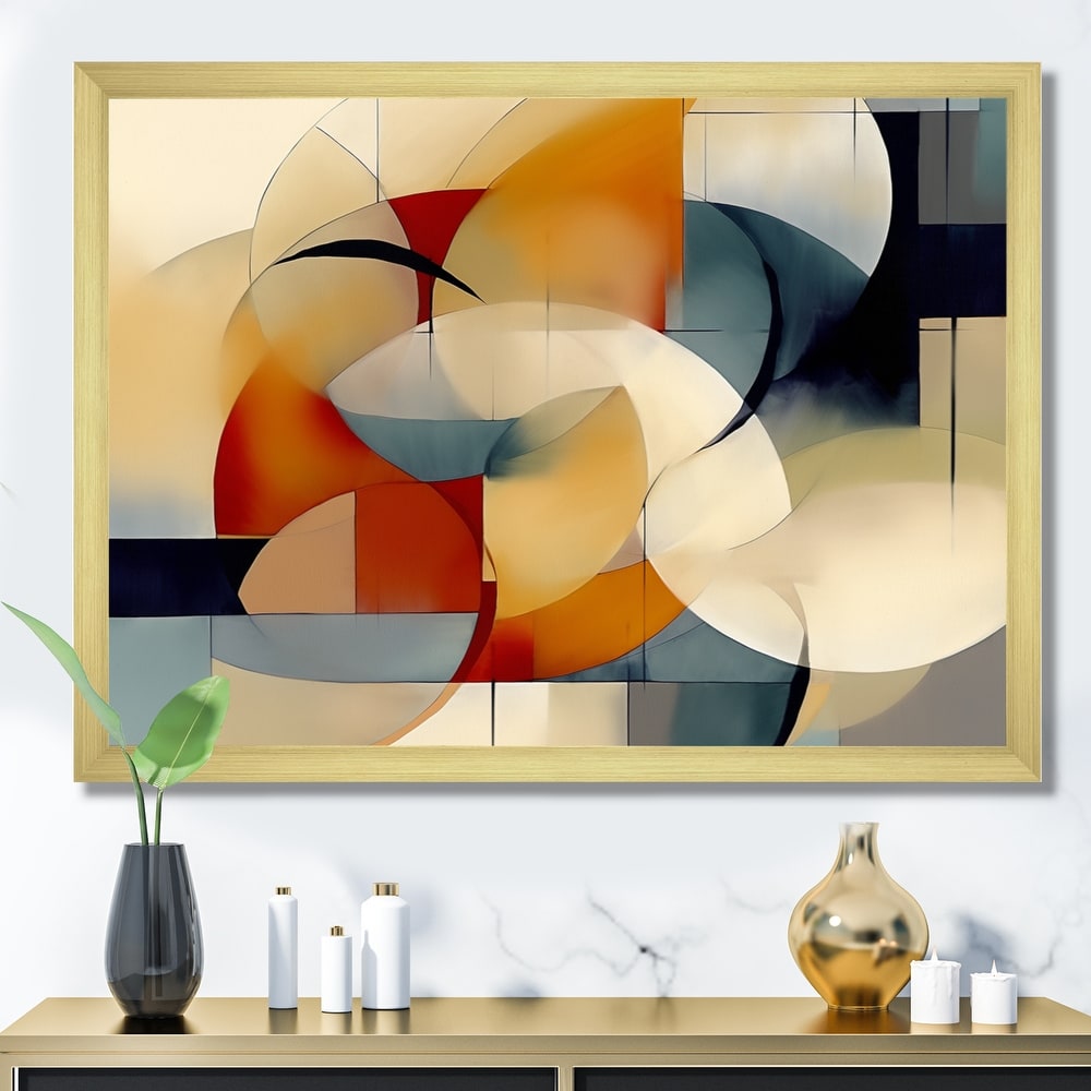 Designart "Exploring Abstracted Patterns I" Modern Geometric Framed Canvas Prints