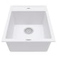 preview thumbnail 58 of 65, Karran QT-825 Drop-in 15-3/4" Single Bowl Quartz Composite Kitchen Sink White
