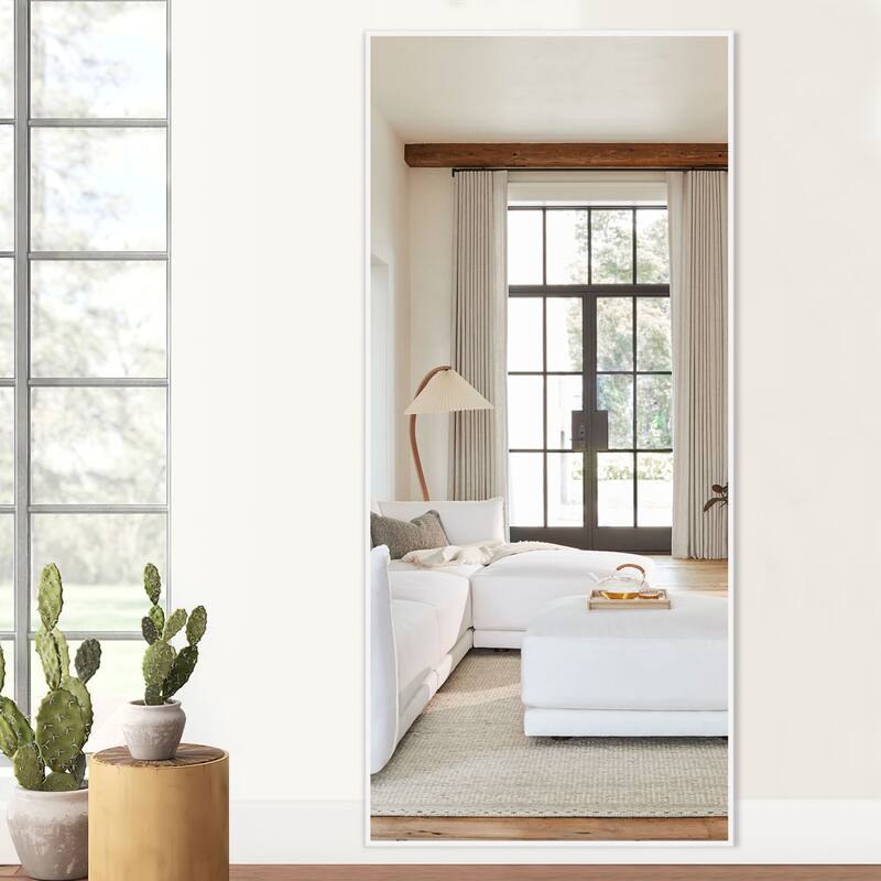 Modern Aluminum Alloy Thin Framed Full Length Floor Mirror