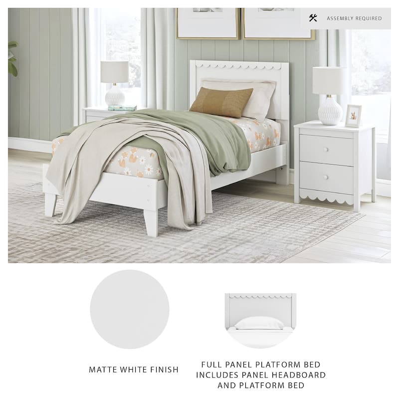 Signature Design by Ashley Hallityn White Panel Platform Bed