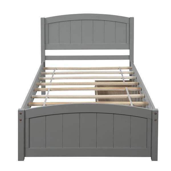 slide 2 of 16, Twin Size Platform Bed With Two Drawers, Gray