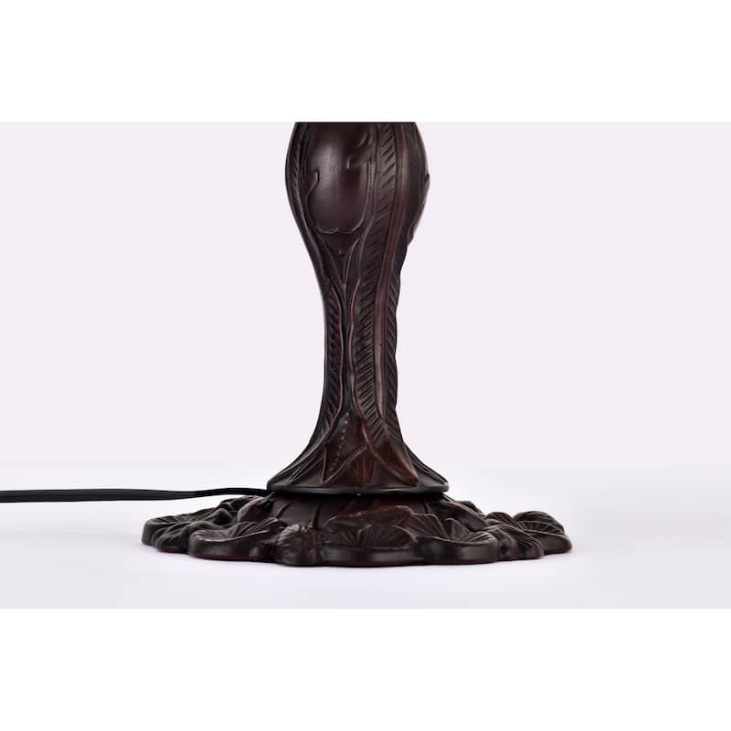 Tiffany-style Pearl White Baroque Table Lamp