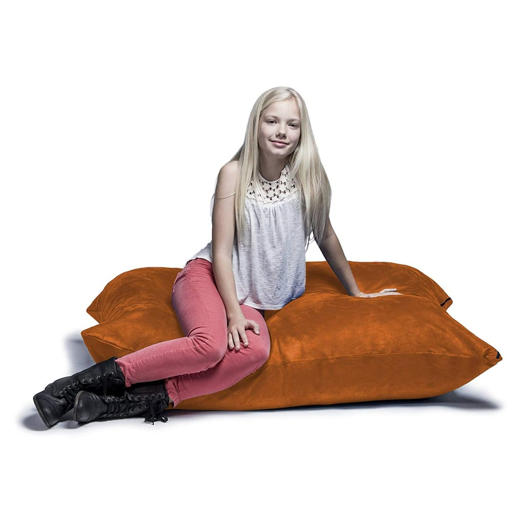 Solid Kids Microsuede Pillow Bean Bag - 44" - Mandarin Orange