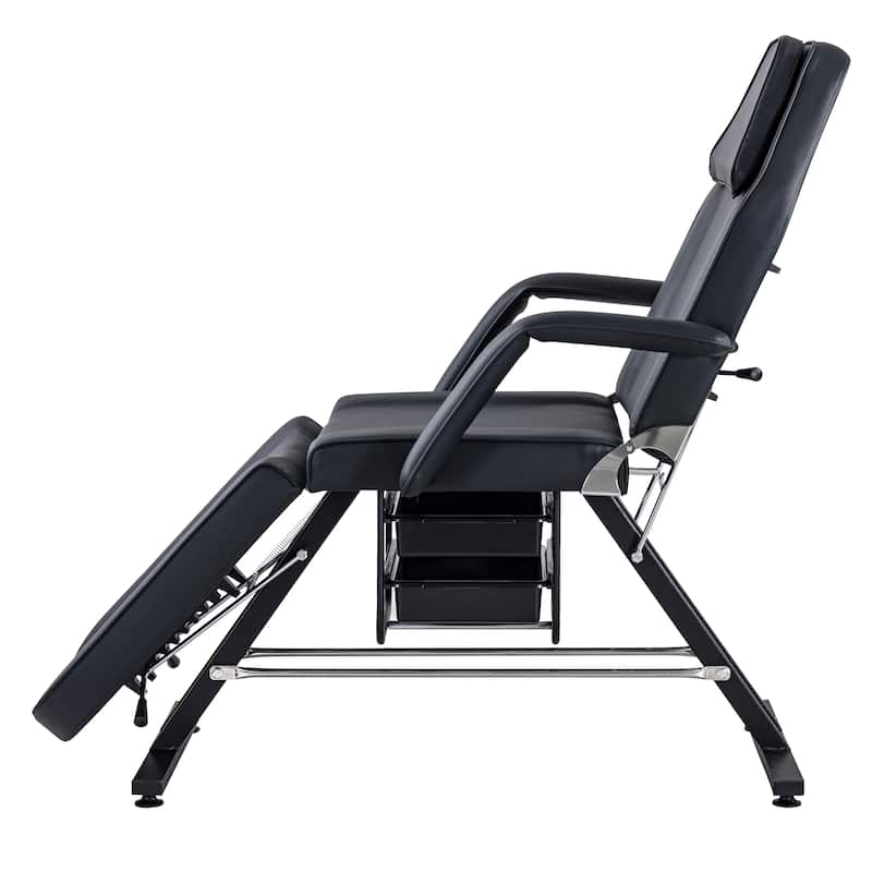Massage Salon Tattoo Chair,2 Trays Esthetician Bed,Hydraulic Stool,3-Section Facial Table,Adjustable Barber Spa Beauty Equipment
