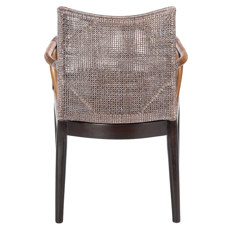 SAFAVIEH Gianni Tropical Coastal Cushion Arm Chair - 21.5" W x 23.5" L x 32.3" H
