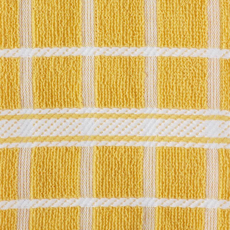 DII Solid Honey Gold Windowpane Terry Dishtowel 4 Piece