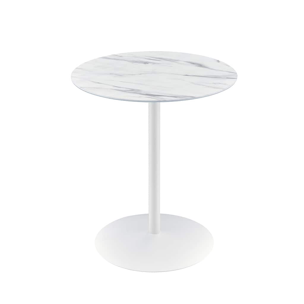 Round End Table with Metal Base