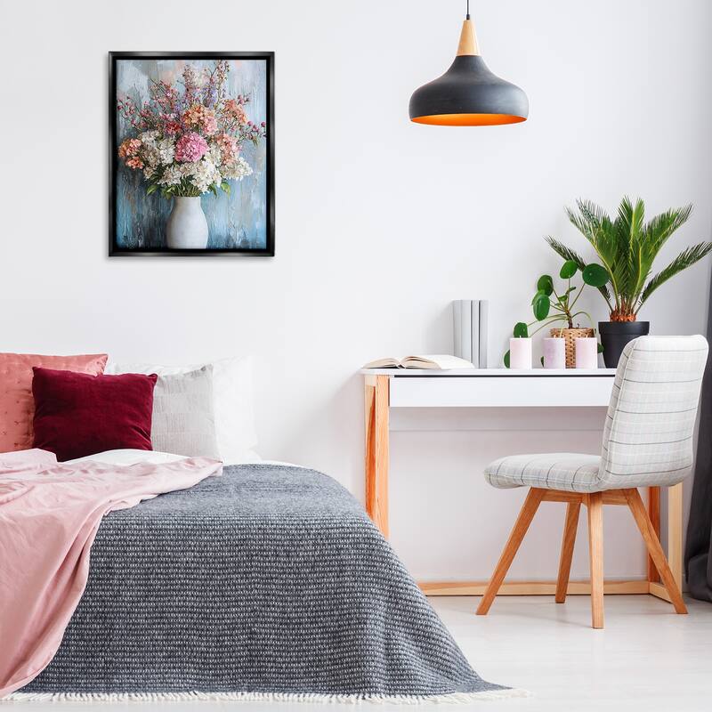 Stupell Hydrangea Vase Still Life Framed Floater Canvas Wall Art Design By Franklyn Gregory