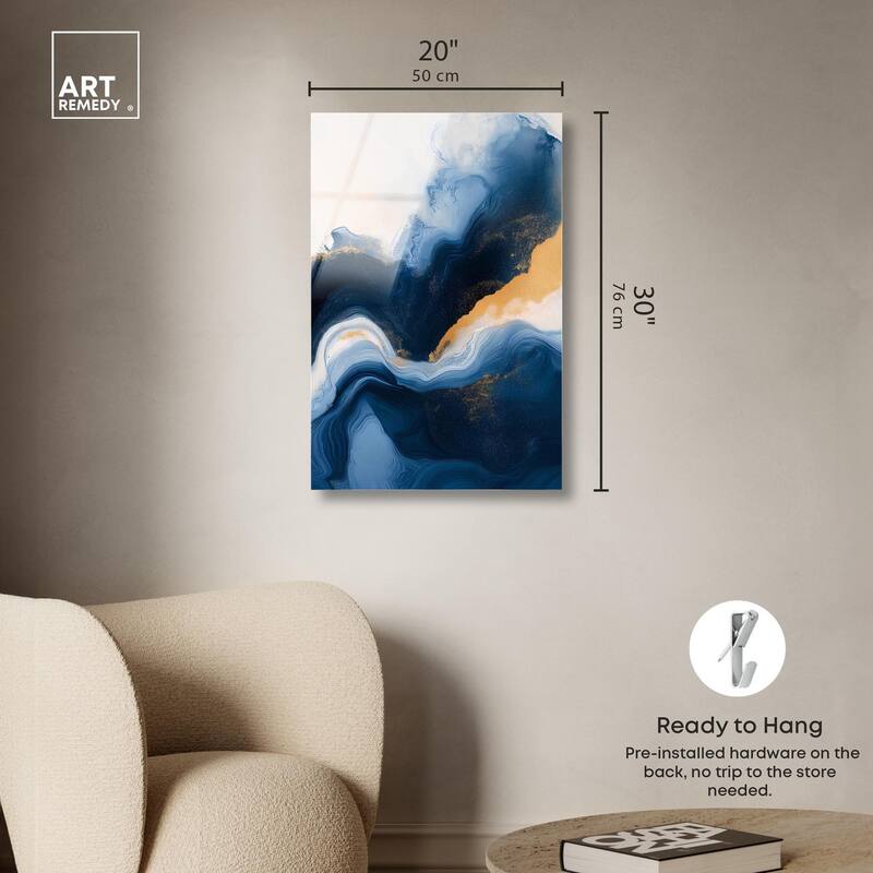 Blue Deep III Acrylic by Art Remedy, Ready to Hang