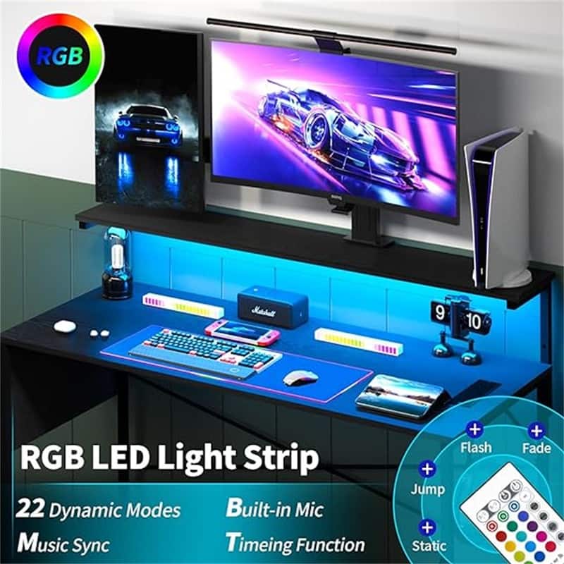 Computer Desk with Power Outlets Fast