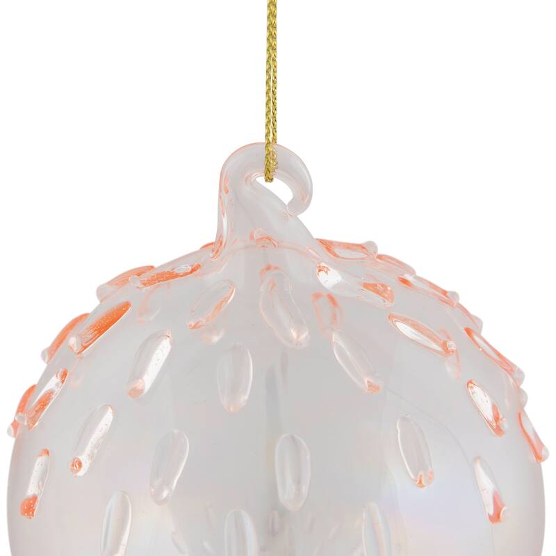 3" Pink Iridescent Glass Christmas Ball Ornament