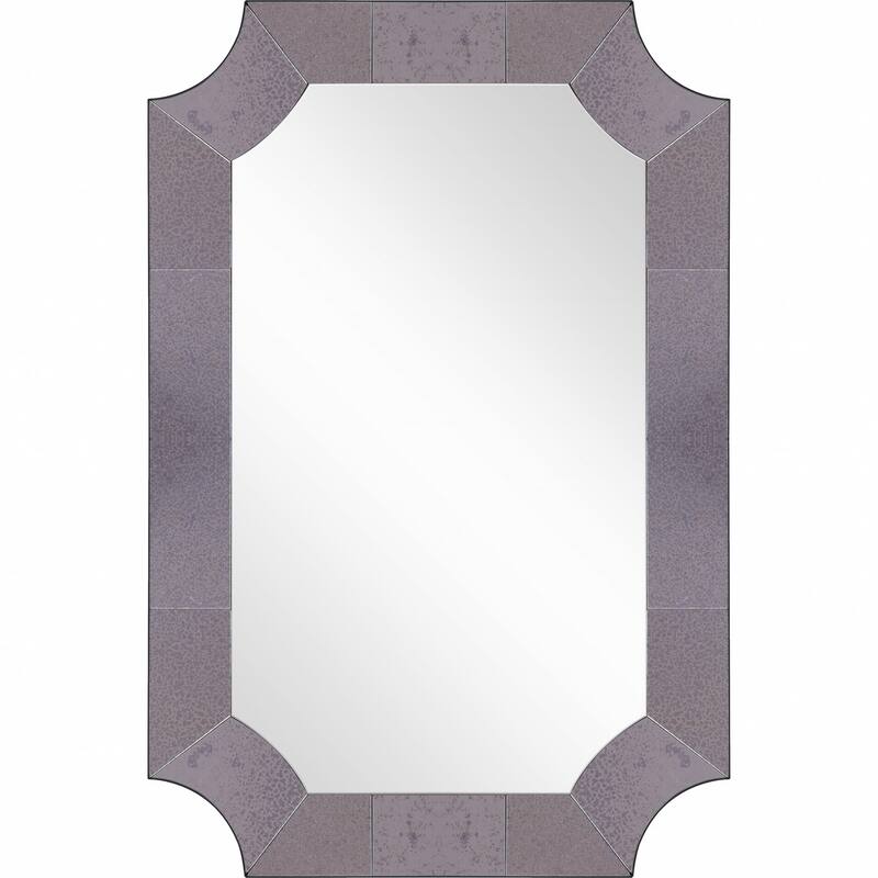 HomeRoots 35" Antique Accent Mirror Wall Mounted With Glass Frame - 24