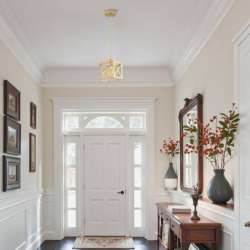 2 Pack hanging light gold kitchen lighting metal pendant light