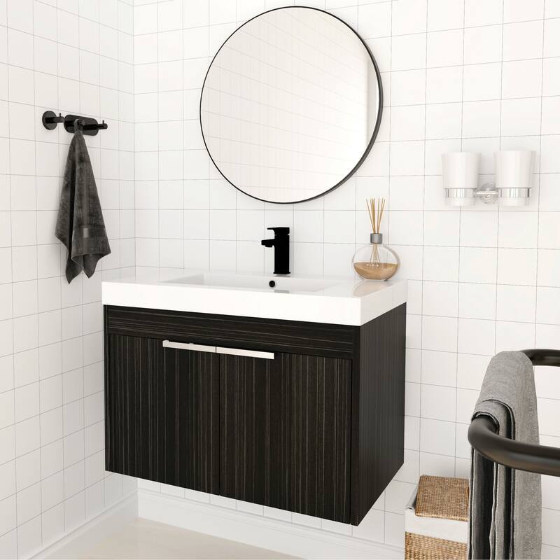 BNK 24"/30"/36" Single Sink Bathroom Vanity with Soft Close Door, Modern Floating Vanity