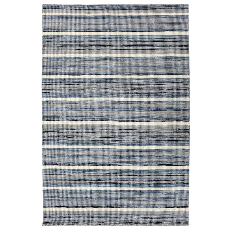 Liora Manne Aruba Faded Stripe Indoor Rug - 5' x 7'6" - Denim