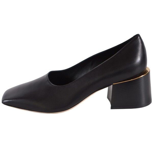 Burberry Women's Black Leather MARGRETTE Stacked Heel Shoes. Opens flyout.