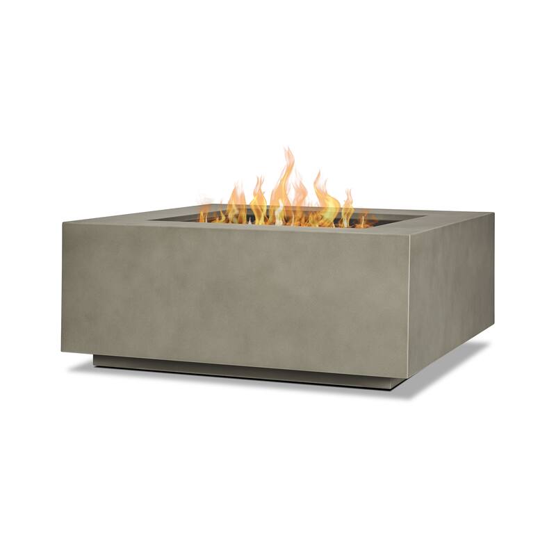 Aegean 36" Square Gas Fire Table in Mist Gray by Real Flame