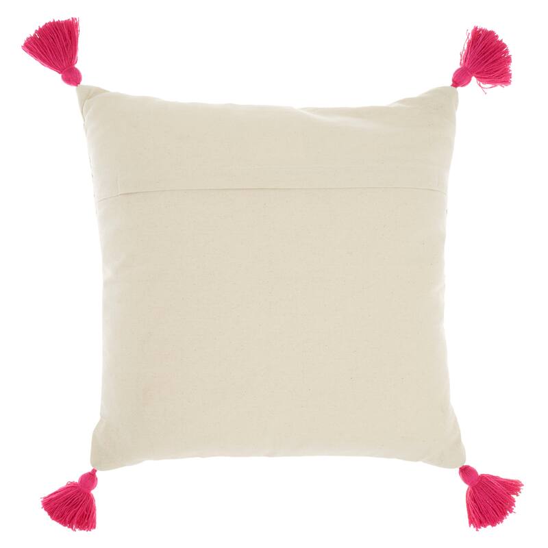 Mina Victory Life Styles Lattice With Tassels 18"X18" Indoor Throw Pillow