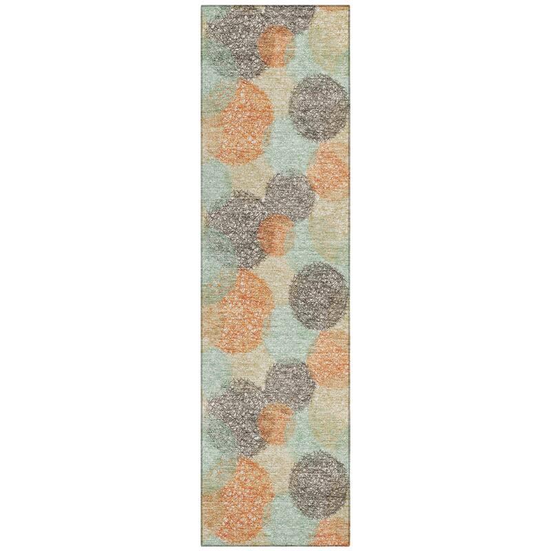 Machine Washable Indoor/ Outdoor Boho Sphere Chantille Rug