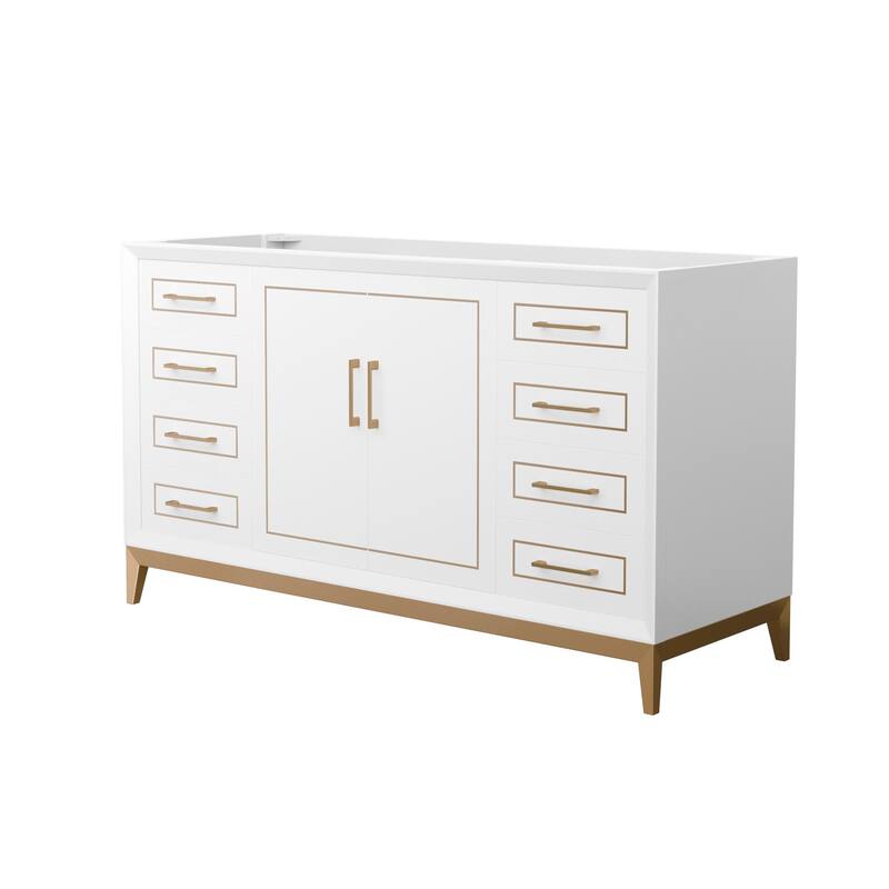 Wyndham Collection WCH515160S-CXSXX-MXX Marlena 60" Single Free - White / Satin Bronze Hardware