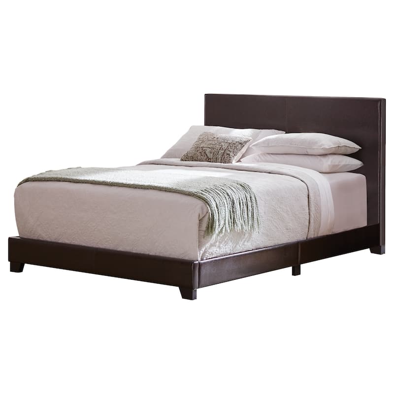 Modern Design Brown Leatherette Upholstered Bed
